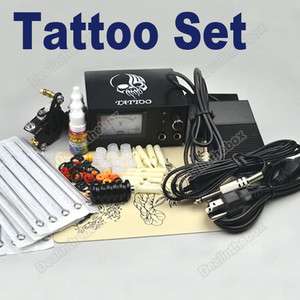 Complete Tattoo Beginner Kit Machine 1 Gun Inks needles Supply Set 