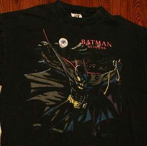 Rare True Vintage 91 DC Comics Batman Returns T Shirt Large  
