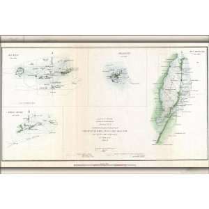  1852 Map of Key West, Biscayne Bay, and Cedar Keys   24 