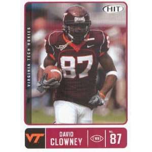  2007 Sage HIT 13 David Clowney RC ( Virginia Tech WR ) NFL 