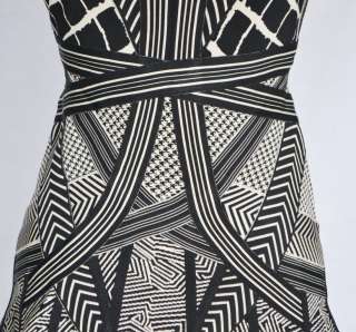 Herve Leger Geometric Bandage A line Dress Large NWT Seen On Celebrity 