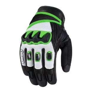 ICON COMPOUND MESH SHORT GLOVES (LARGE) (GREEN 
