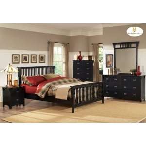   Black Bedroom Set (California King Size Bed, Nightstand, Dresser