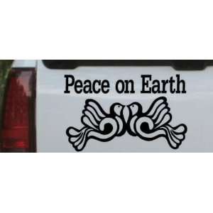 Black 34in X 21.2in    Peace On Earth Doves Christian Car Window Wall 