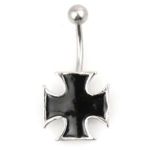  Black Iron Cross Belly Button Ring Jewelry