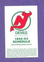 NJ New Jersey Devils 1982 83 1st hockey schedule original 1st year vtg 