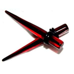   Taper Plugs Translucent Red & Black Stripes 2g 