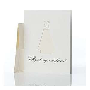  Maid of Honor Couture Fabric Greeting Card   Will You 