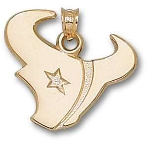  Houston Texans NFL Horn Logo 3/4 Pendant (Gold Plate 