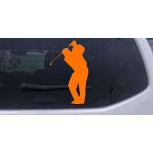 Golf Swing Sports Car Window Wall Laptop Decal Sticker    Orange 14in 