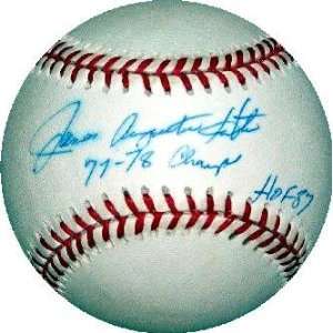   American League inscribed 77 78 WS Champs HOF 87 some bleed to 