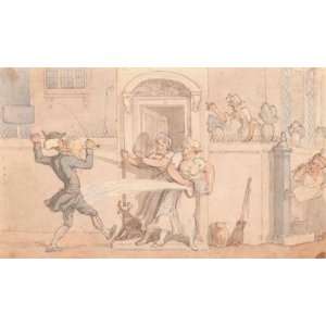  FRAMED oil paintings   Thomas Rowlandson   24 x 14 inches 