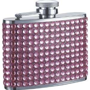  4oz Pink Bling Stainless Steel Hip Flask   VF1291