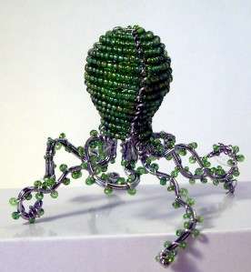 Octopus Wire & Glass Bead Mini Fish Sculpture Beadworx  