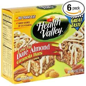 Health Valley Bars, Granola Date Almond, 6 Ounce Boxes (Pack of 6)