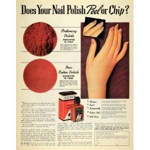  1937 Ad Norham Warren Sales Cutex Nail Polish Lady Hand 