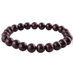  Black Garnet Bead Bracelet   Bead Size 8mm, Stretchable 