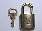 Auth Louis Vuitton Vintage Golden Brass Lock & key #323