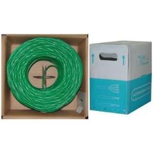 UTP, Bulk Cable, Stranded, 350MHz, 24 AWG, Green, 1000 ft. CAT 5 Cable 