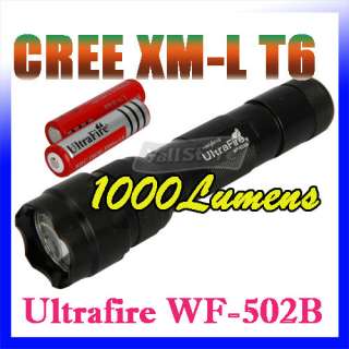   WF 502B CREE LED XM L T6 1000 LM LED Flashlight Torch 18650  