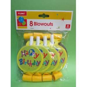  PARTY BLOWERS YELLOW 8 PK