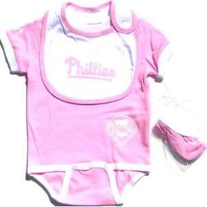   Infant Philadelphia Phillies Girl Onesie Bib Bootie