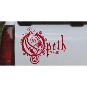 Red 22in X 18.9in    Opeth Band Logo Car Window Wall Laptop Decal 