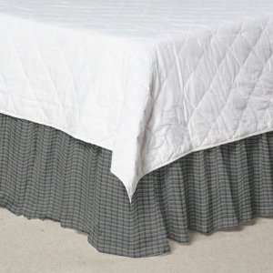    Navy & Light Blue Plaid, Fabric Bed Skirt Twin In.