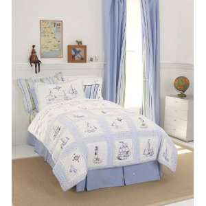  Blue Twin Bed Skirt from Whistle & Wink