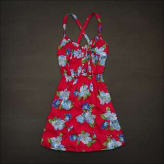 NWT Hollister Bettys Floral Beach Sun Dress S M Skirt Ruffle Red NEW 