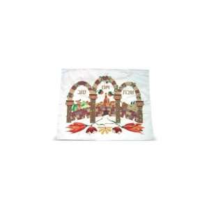  40x50cm Challah Cover with Gateway and Jerusalem in White 