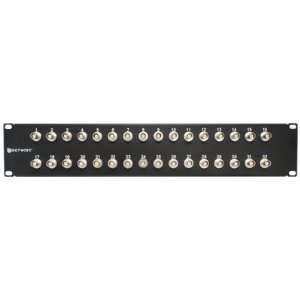  32 Port Fully Loaded BNC Coaxial Patch Panel   2U 