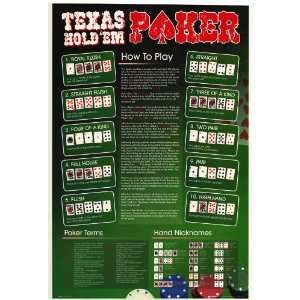  Texas Hold Em Poker   sports poster  24 x 36