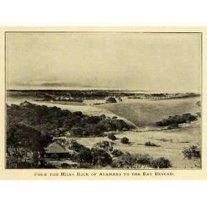  1901 Print Alameda California Hills East Bay Horizon 