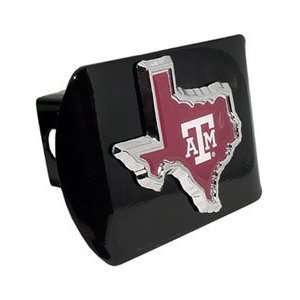 Texas A&M University Aggies (TX shape with color) Black Trailer Hitch 