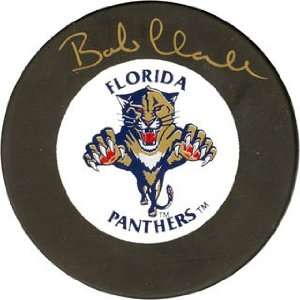  Bob Clarke Autographed Florida Panthers Hockey Puck 
