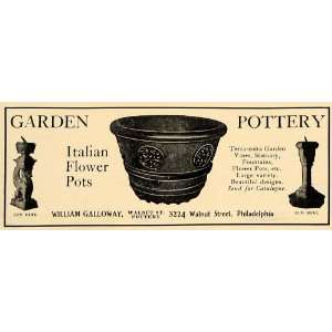  1907 Ad Garden Pottery Terra Cotta Fountain Galloway 