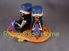 Ceramic Witch Shoe Salt and Pepper Shakers Halloween  