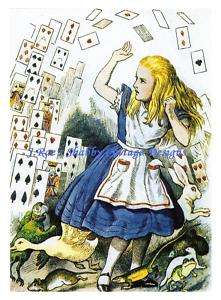Alice In Wonderland Tenniel REPRO Fabric Block 5x7  