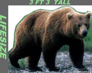 Big Huge Grizzly Bear LiFeSiZe Cardboard Standup Cutout Party Prop 