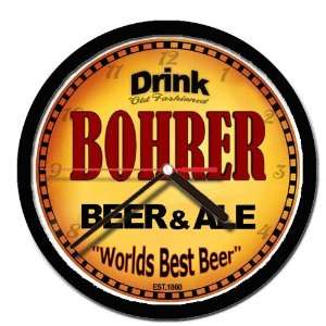  BOHRER beer and ale cerveza wall clock 