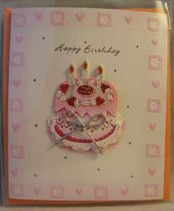   Handmade Clover Beads Friendship Birthday Cake Greeting Card Cards lot