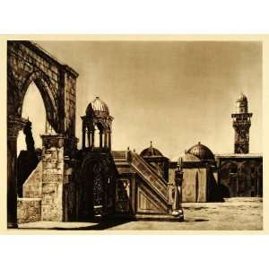  1925 Jerusalem Israel Temple Mount Pulpit Photogravure 