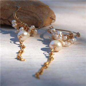Wedding jewelry bridal earrings pearls boucles doreilles aritos 