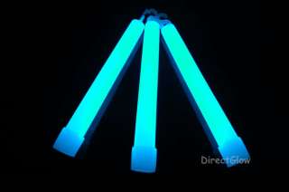 Set of 6 White (Tinted Blue) Jumbo 6 Inch 12 Hour Safety Glow Sticks 