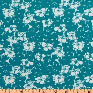  44 Wide Bon Vivant Flowers Turquoise Fabric By The Yard 