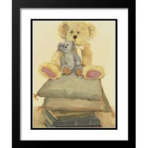 Catherine Becquer Framed and Double Matted 25x29 Two Bears On Pillows 