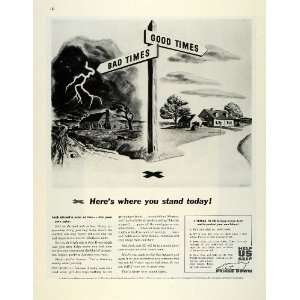 1945 Ad WWII War Advertising Bonds Inflation Jack Jill 