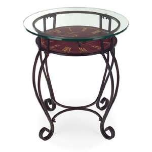   Wrought Iron Glass Top Table with Parisian Style Clock