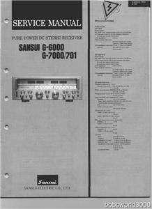 Sansui G 6000 G 7000 Reciever Service Manual PDF format  